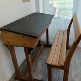Bureau écolier double bois et noir