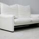 Maralunga sofa by Vico Magistretti, Cassina, white leather, Italy, circa 1970
