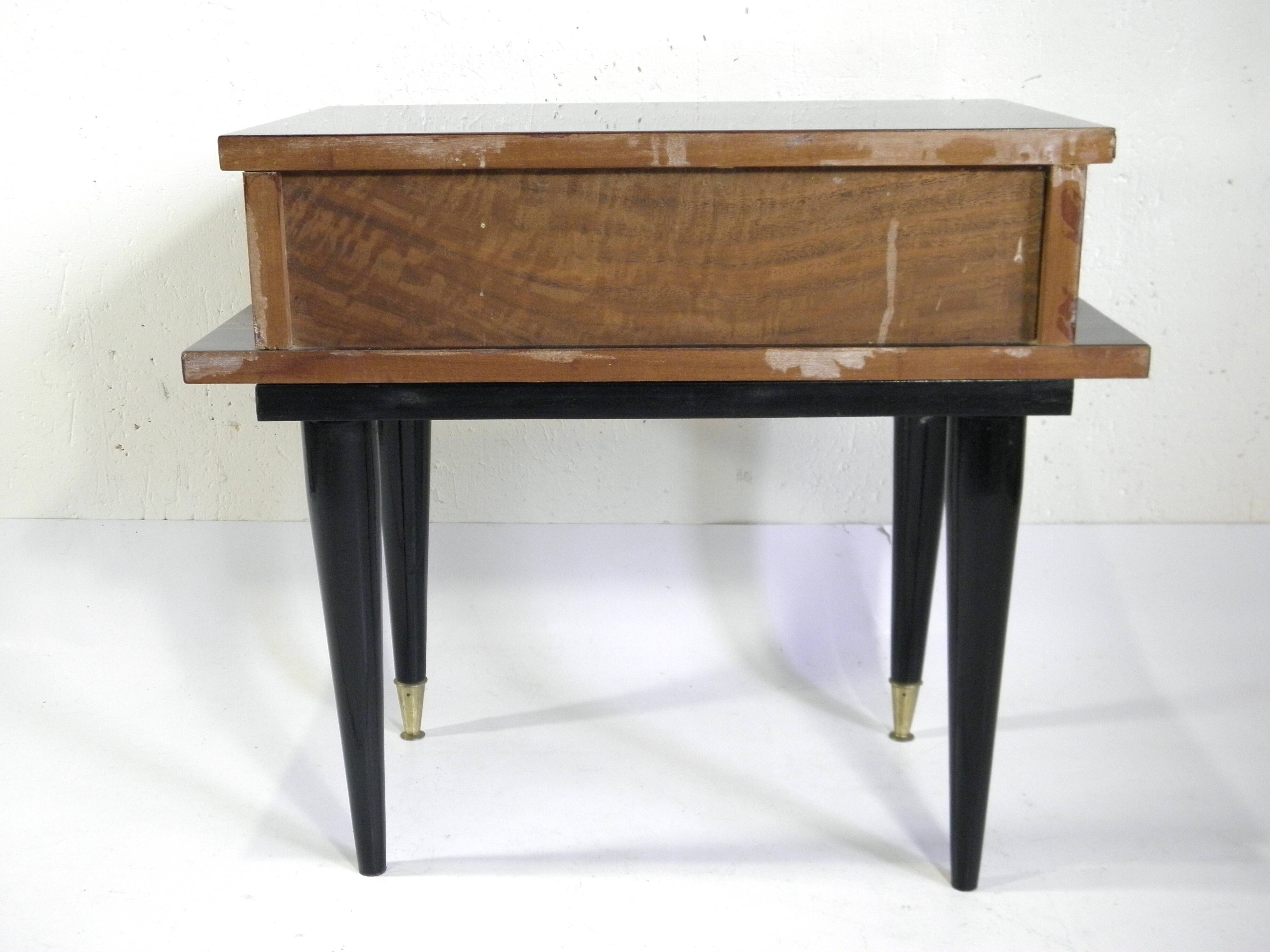 NIGHTSTAND in MACASSAR EBONY - 1960s