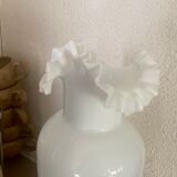 Opaline vase scalloped neck