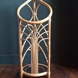 Rattan umbrella holder, vintage rattan plant holder, basket
