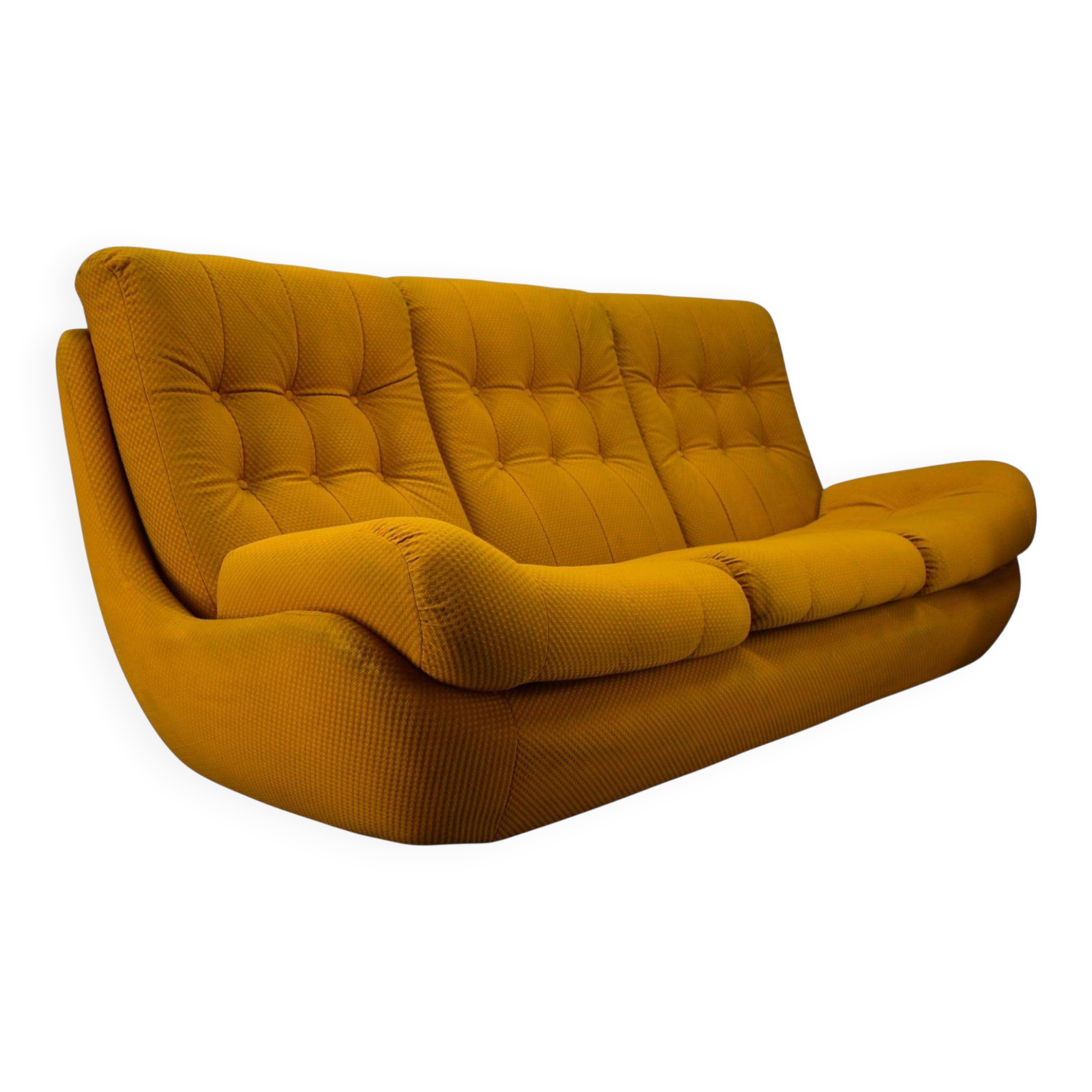 20th century, yellow Atlantis three-seater sofa, 1960s