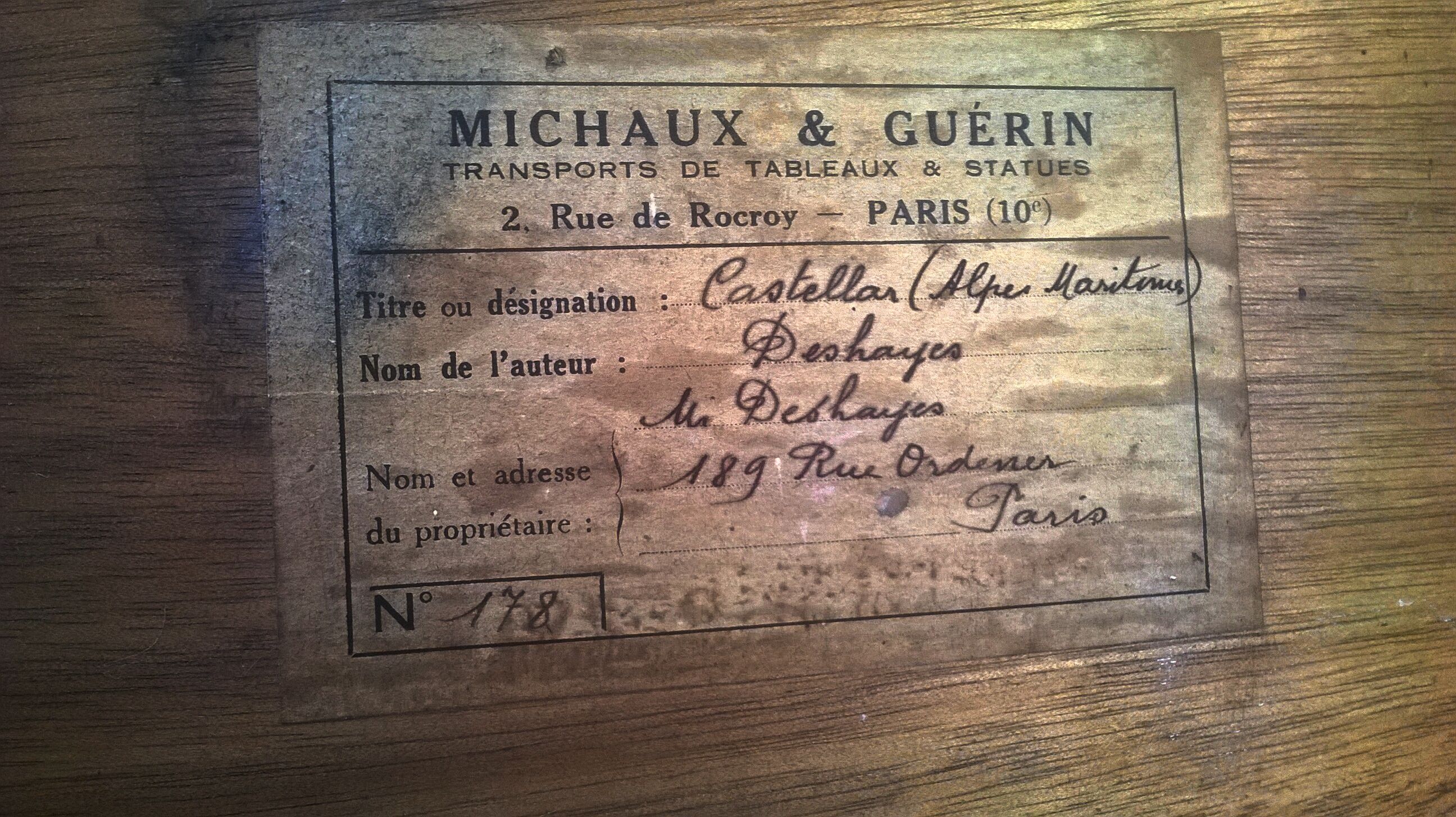 Painting of the town of castellar " Frédéric Léon Deshayes (1883-1970)"