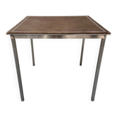 Folding game table, steel and velvet, in the style of Christian Dior, 1970s – France