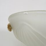 Art Deco washbasin pendant light 1 light in glass with geometric patterns