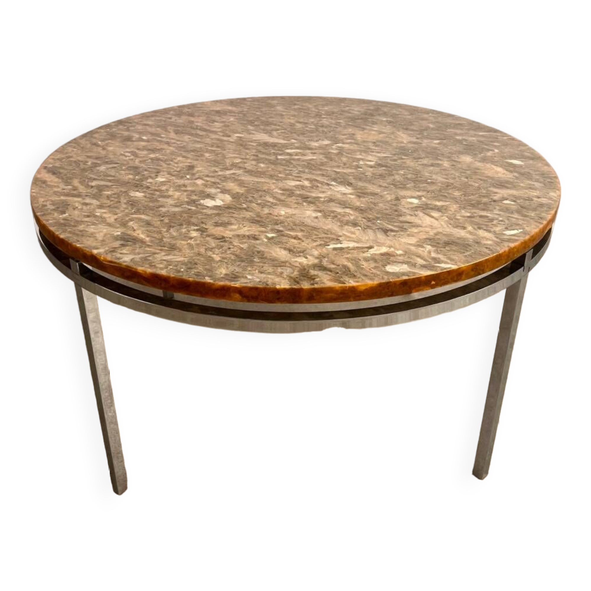 Old Italian design marble effect resin coffee table from the 70s