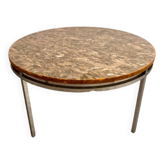 Old Italian design marble effect resin coffee table from the 70s