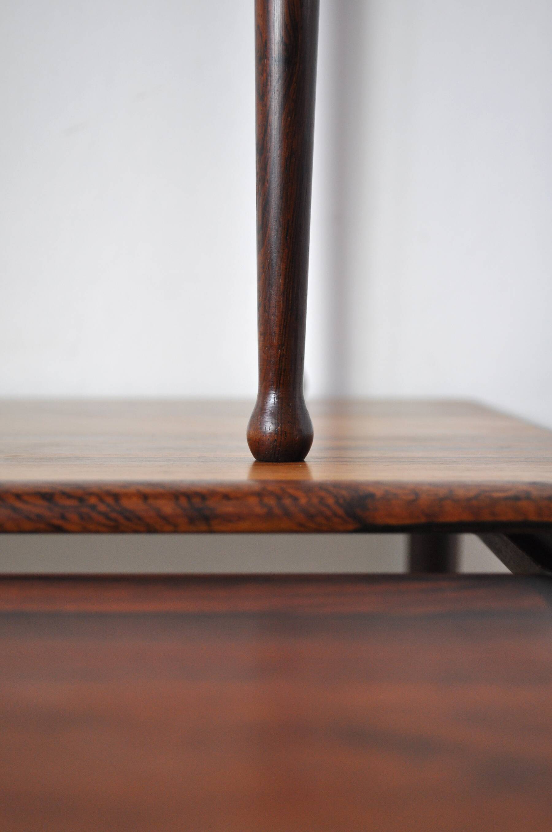 Scandinavian Modern Rosewood Nesting Tables with Drumstick Legs