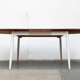Teak mid-century table and Fanett chairs by Ilmari Tapiovaara for Asko, set of 5.