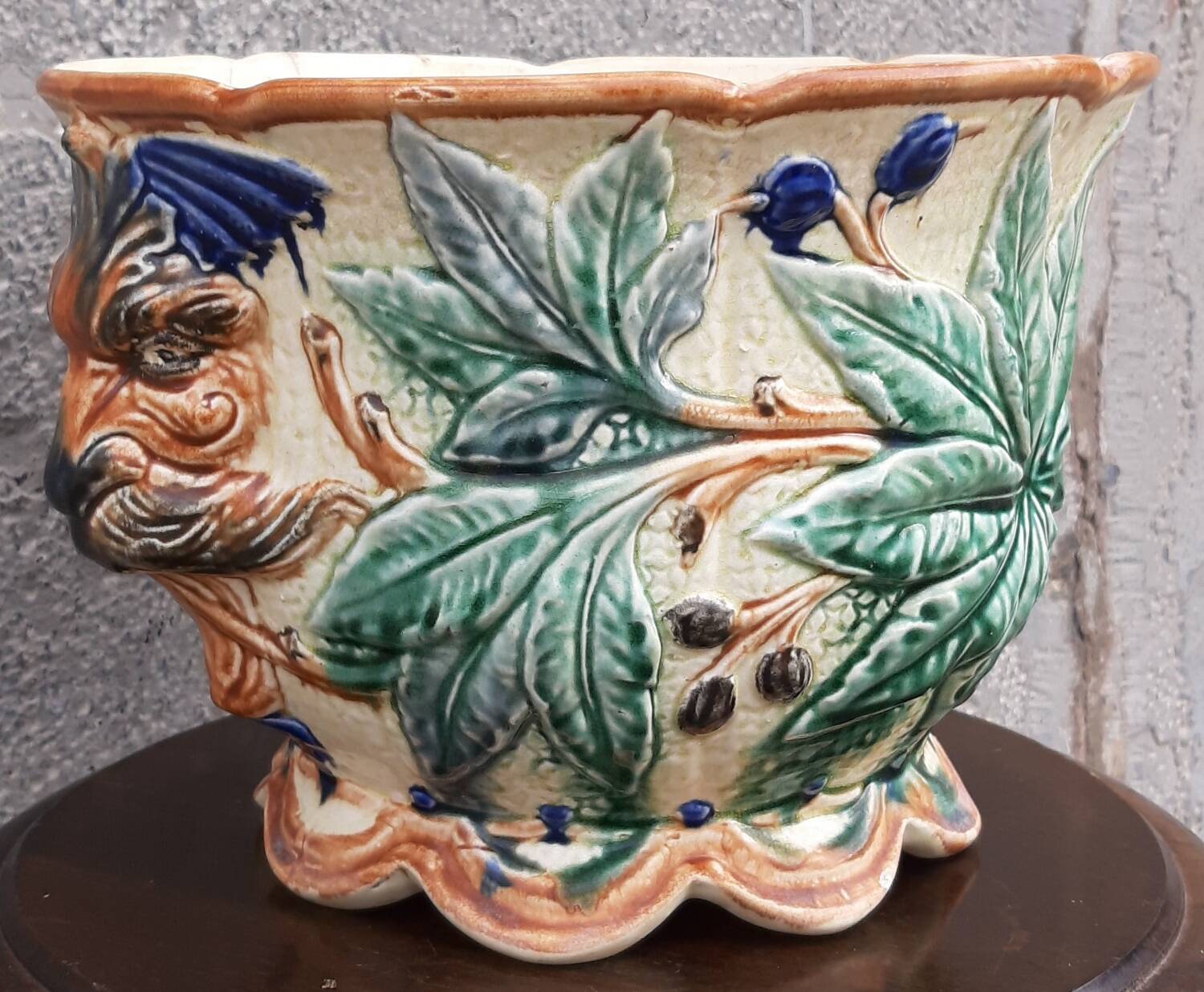 19th-century earthenware cachepot