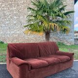 Cinna sofa kirk model brown velvet 1970 vintage