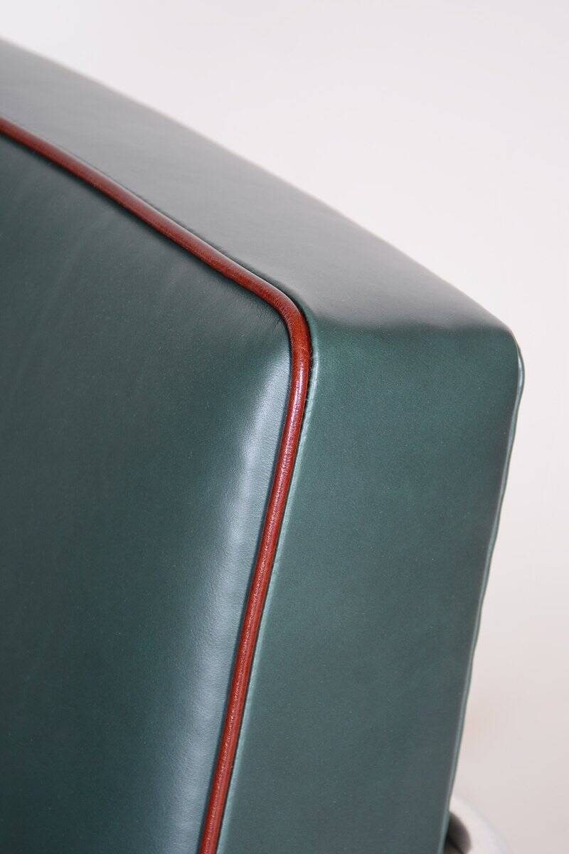 Bauhaus Chrome & Leather Armchair from Mücke-Melder, 1930s