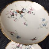 Service - dessert porcelain limoges Haviland H-c decoration flowers birds