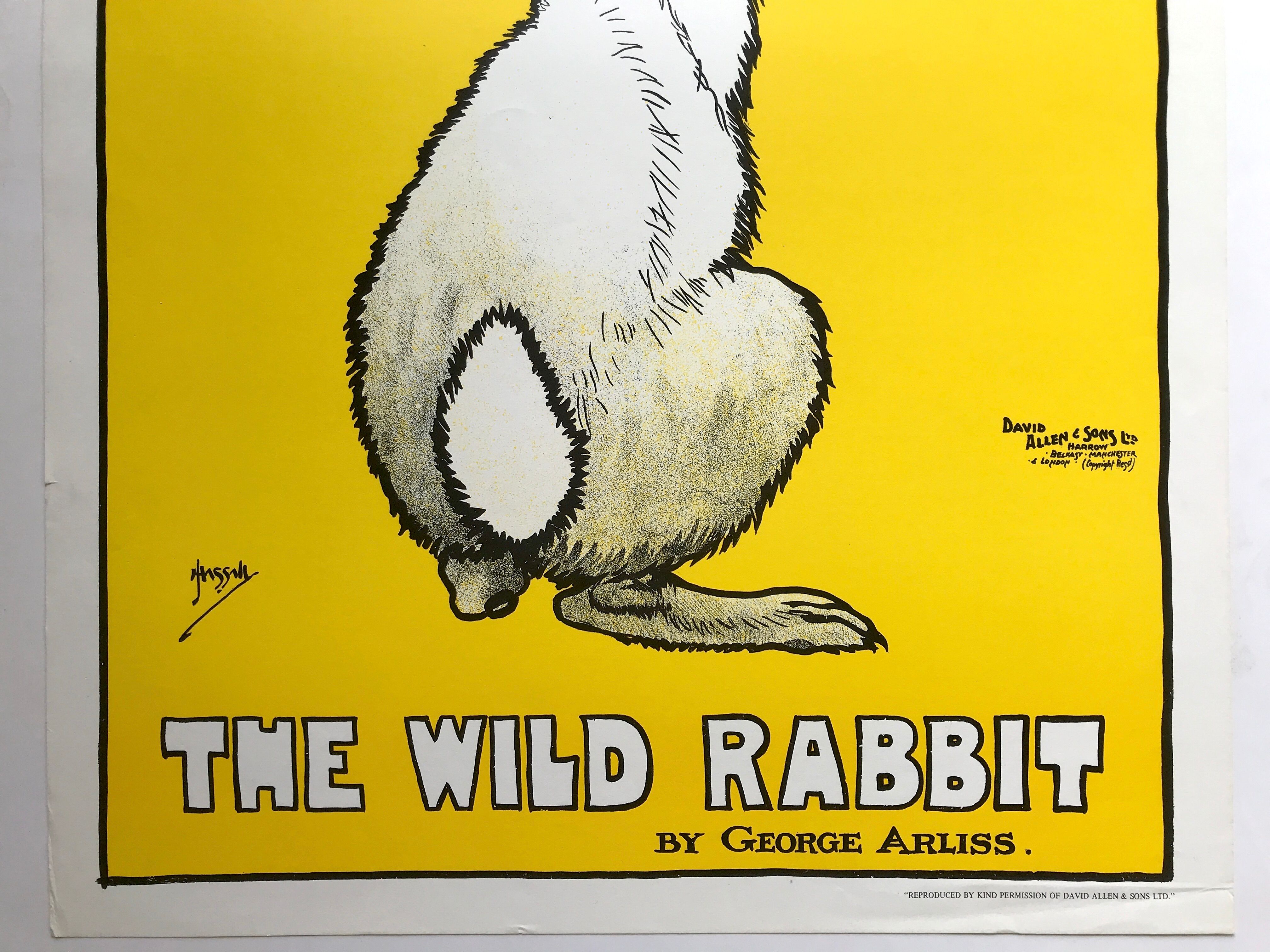 Lithographic poster by Georges Arliss - The Wild Rabbit (1899) - 2010s