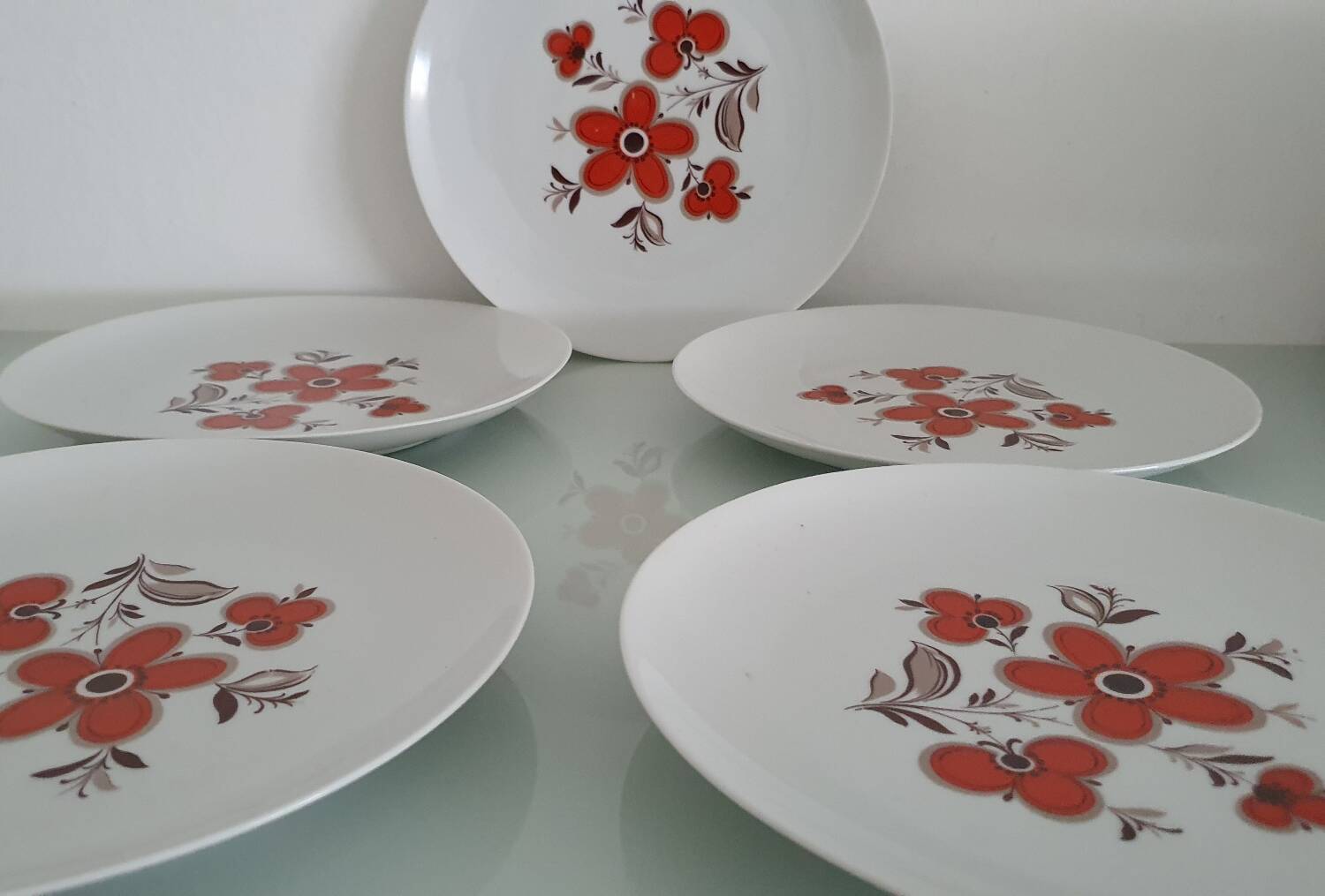 Set of 5 flat plates - Arzberg earthenware factory 1960/70