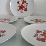 Set of 5 flat plates - Arzberg earthenware factory 1960/70