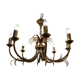 Lustre en laiton et ananas chromé années 1970
