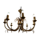 Brass and chrome pineapple chandelier, 1970s