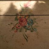 Secrétaire en pin, bois peint à motifs de fleurs