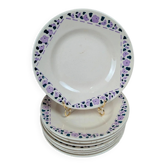 Lot de 8 assiettes à dessert Longchamp Terre de Fer modèle Cannes