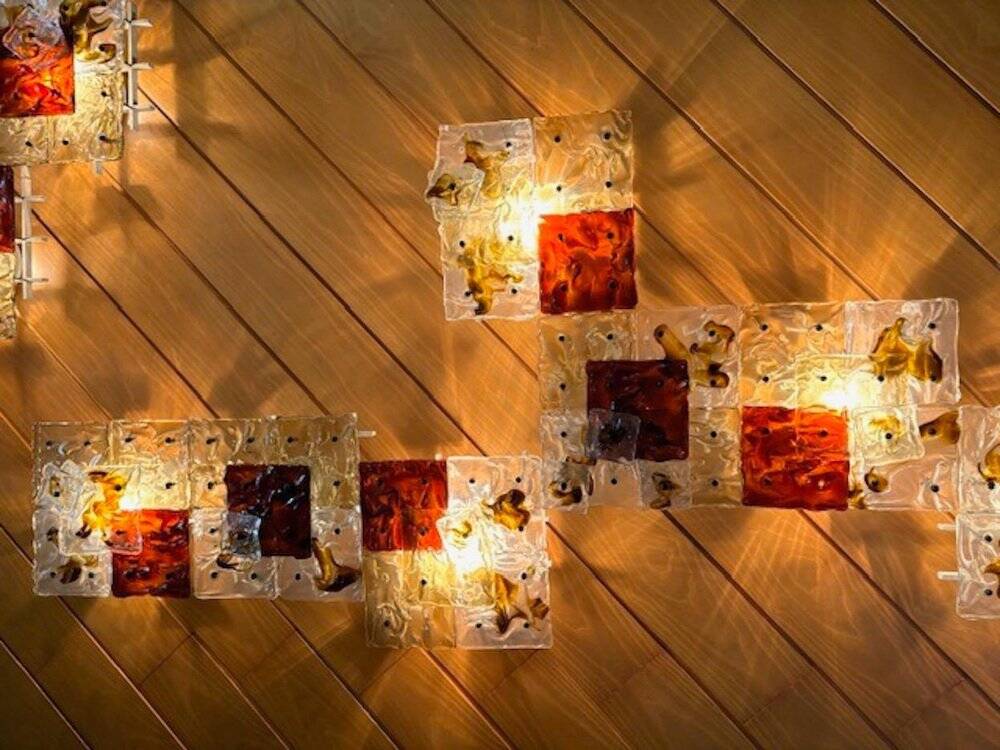 Patchwork Wall Lights in Hand Blown Glass attributed to Toni Zuccheri for Venini, 1970s, Set of 20