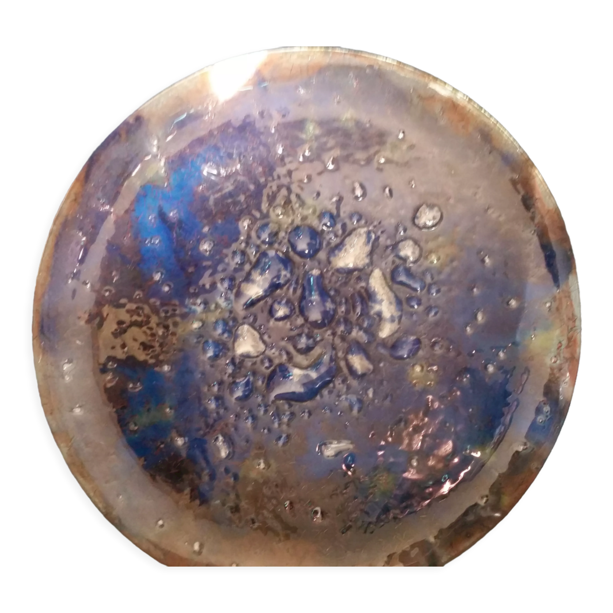 Decorative plate or presentation in blown glass