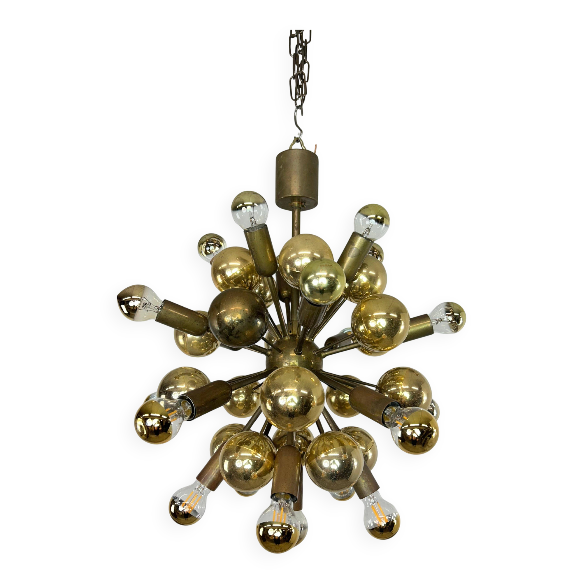 Atomic Suspension in Brass German Mid-Century by Dorothee Becker