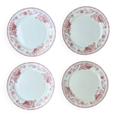 Set of Terre de Fer plates with Sorbier decoration by Boch Frères Kéramis
