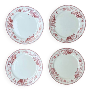 Set of Terre de Fer plates with Sorbier decoration by Boch Frères Kéramis