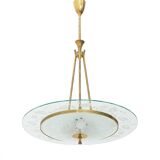 Brass and glass chandelier, 1950s