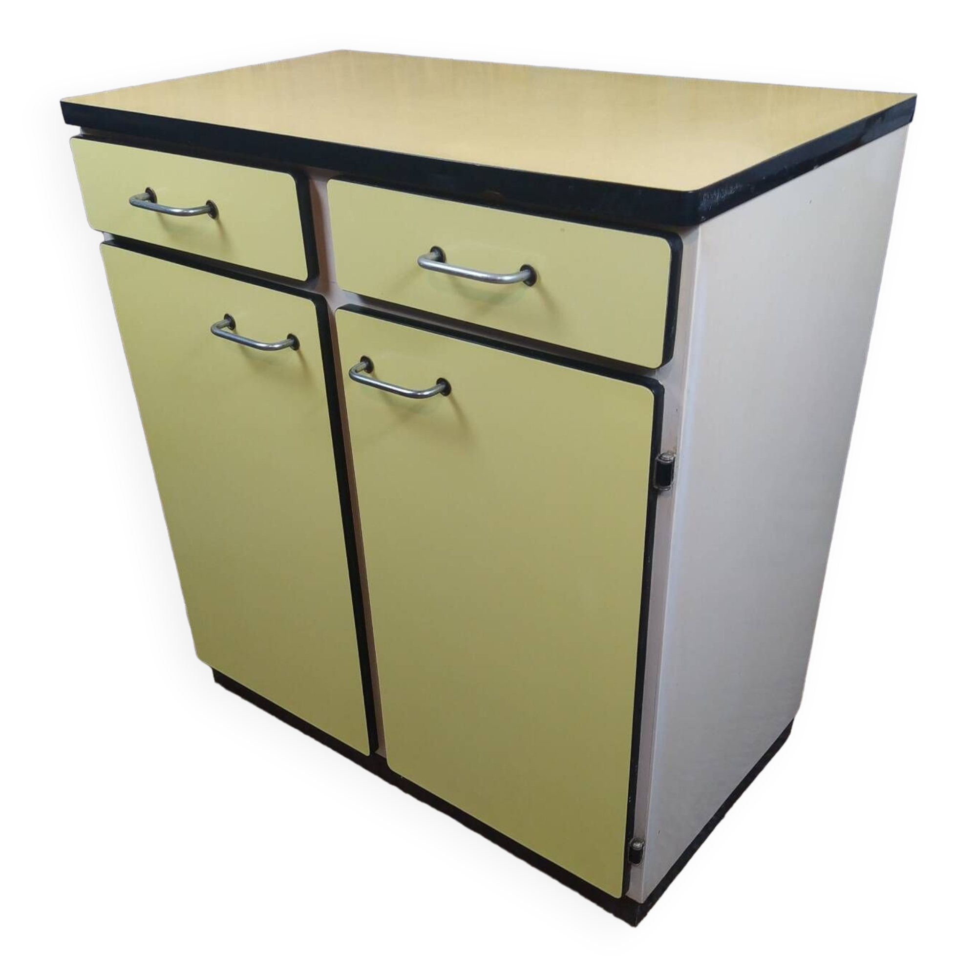 Yellow formica sideboard