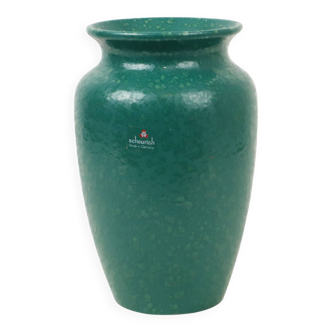 Vintage Allemagne de l’Ouest Faïence Bleu Turquoise Vase Scheurich 543-25
