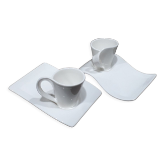 Duo de tasses avec leur soucoupe Villeroy et Boch