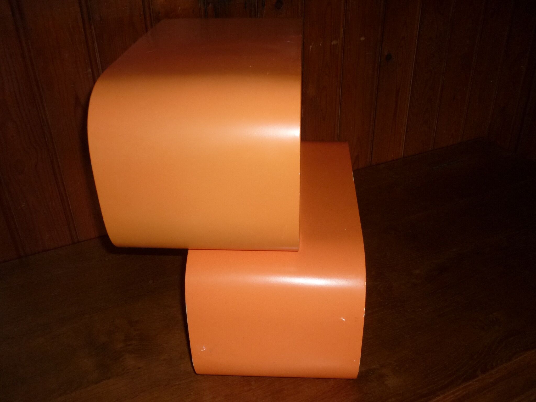 Pair of 2 cubes modular shelves lacquered vintage design