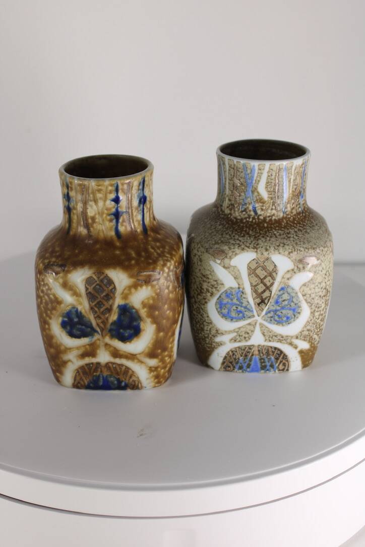 Nils Thorsson vase Royal Copenhagen vintage Danish ceramic x2 1970