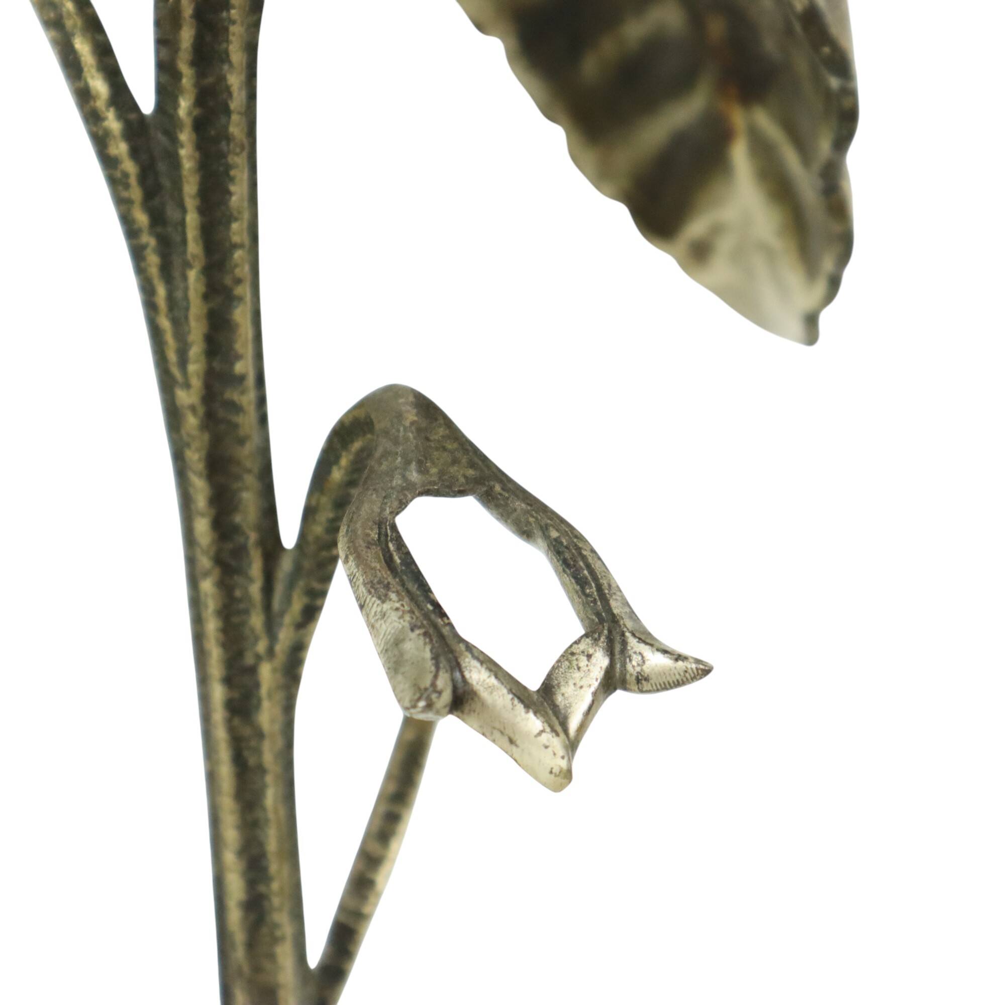 Grand cendrier tournesol en bronze argenté S. Agudo 62 cm