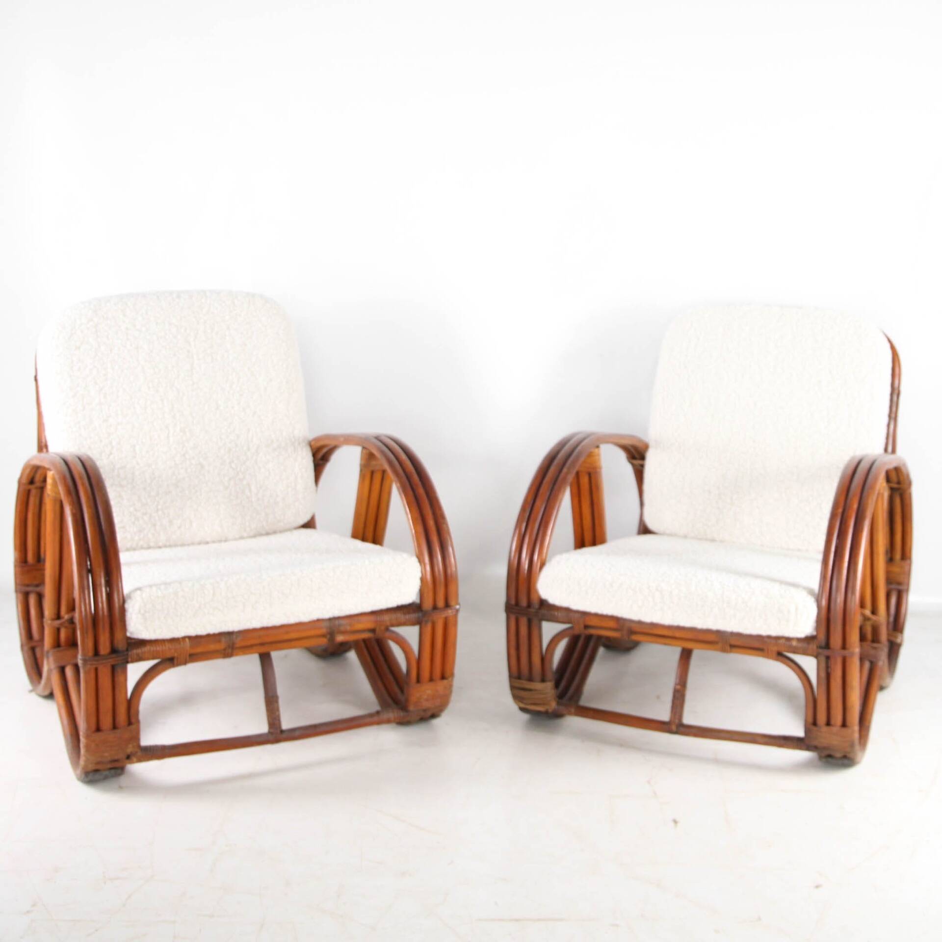 Paire de fauteuils en rotin « bretzels »