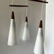 Vintage Scandinavian suspension triple teak and opaline.