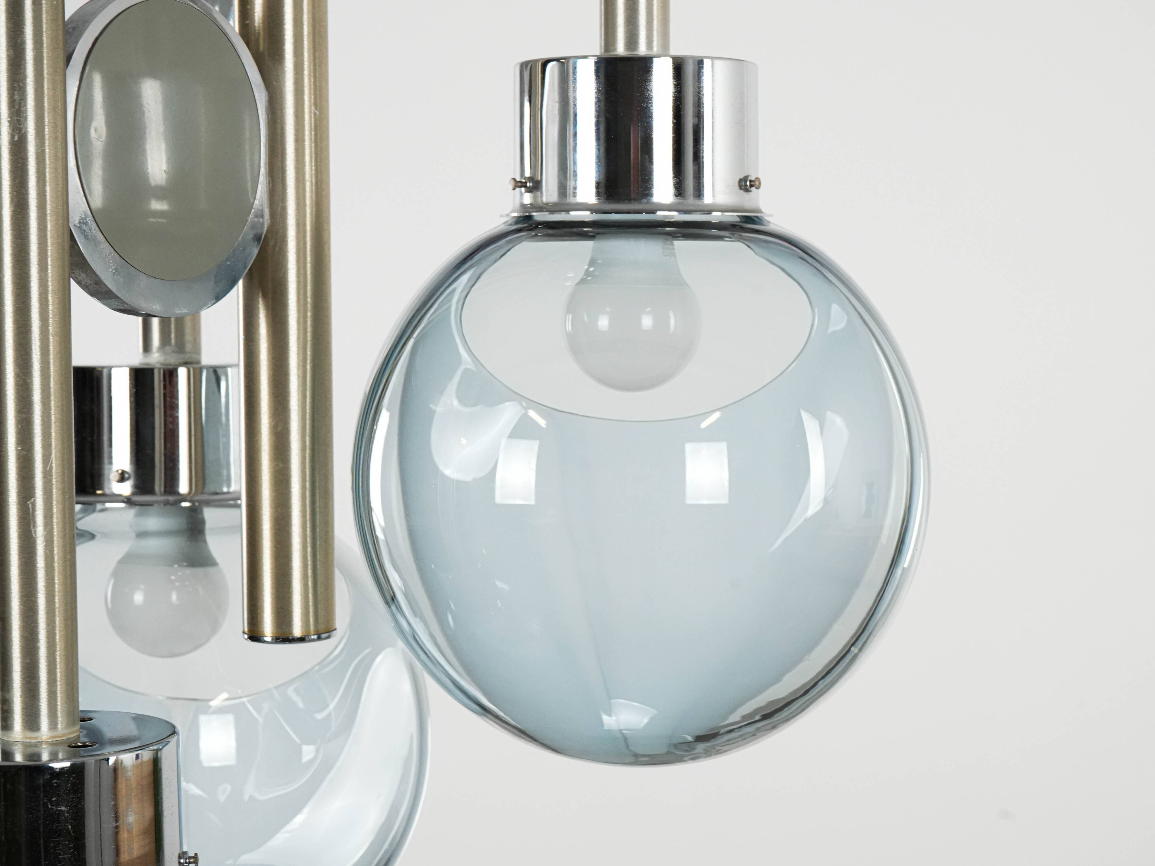 Lustre de style futuriste, verre de Murano, années 1970, fabriqué en Italie