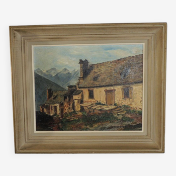 Oil painting on panels / Grange Hautes Pyrénées