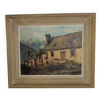 Oil painting on panels / Grange Hautes Pyrénées