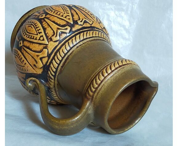 Ceramic pitcher west-germany jasba vintage graphic patterns