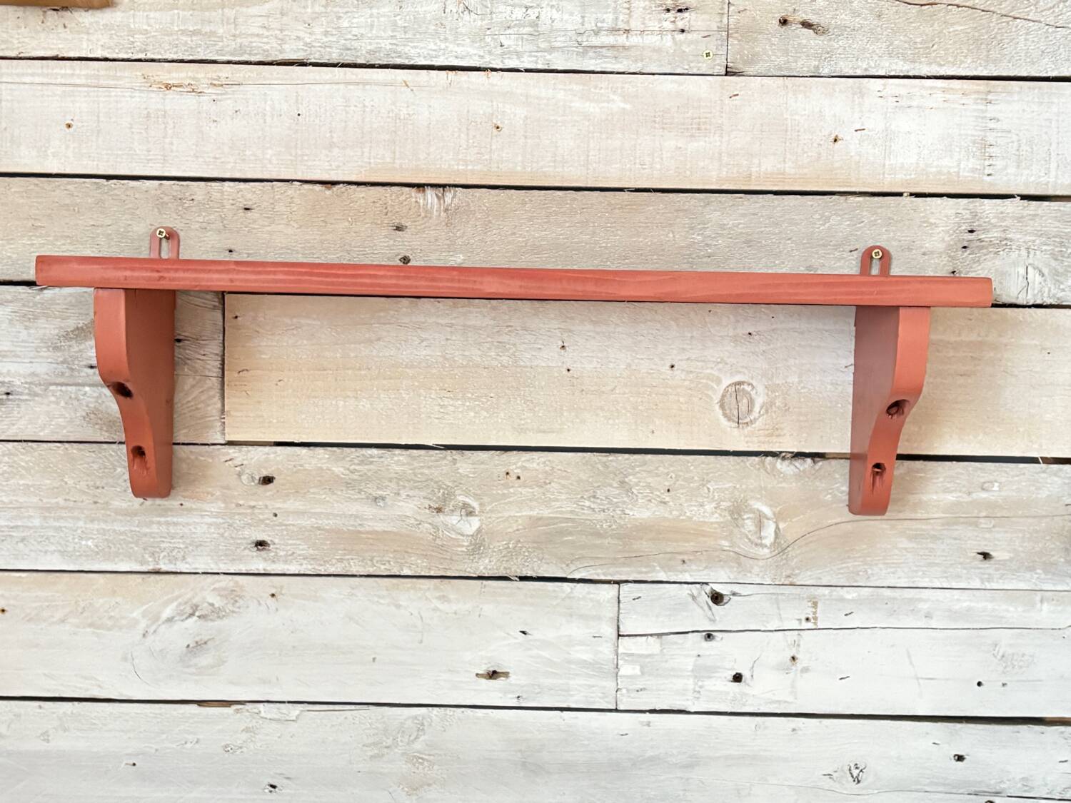 Bubble-gum pink wooden shelf