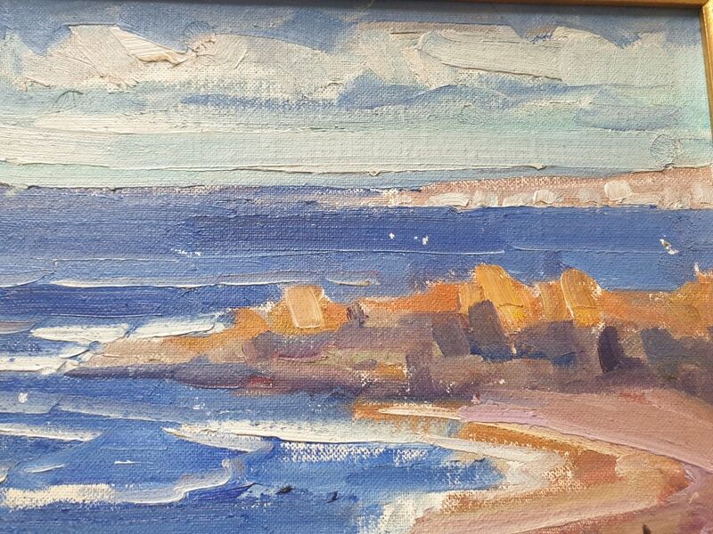 Léo Ayotte (1909-1976) Oil on canvas cardboard "Near Métis in Gaspésie, Canada" 1972