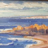 Léo Ayotte (1909-1976) Oil on canvas cardboard "Near Métis in Gaspésie, Canada" 1972