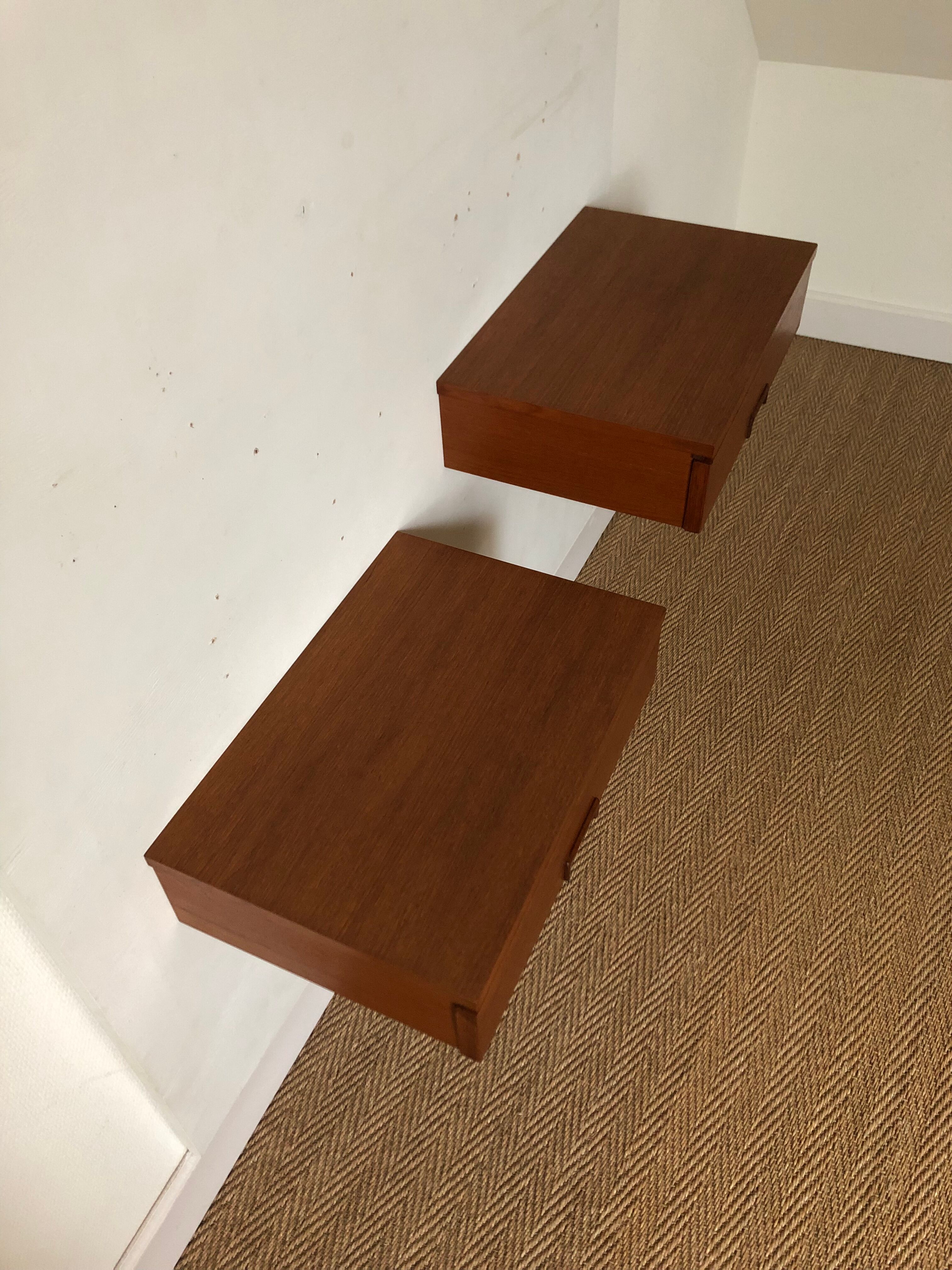 Pair of wall bedside tables