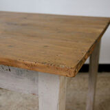 Patinated wooden dining table