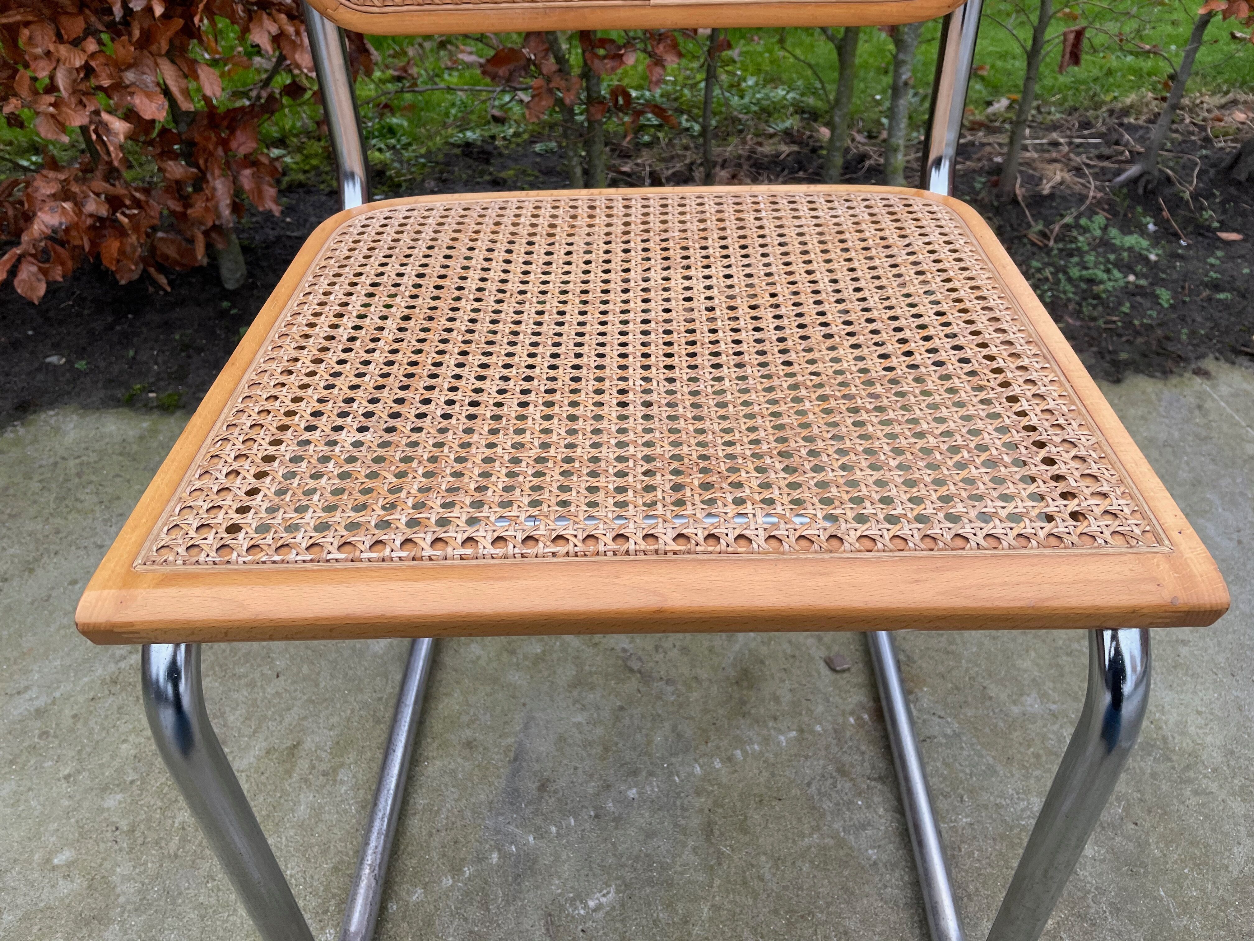 Lot of 4 chairs model Cesca by Marcel Breuer