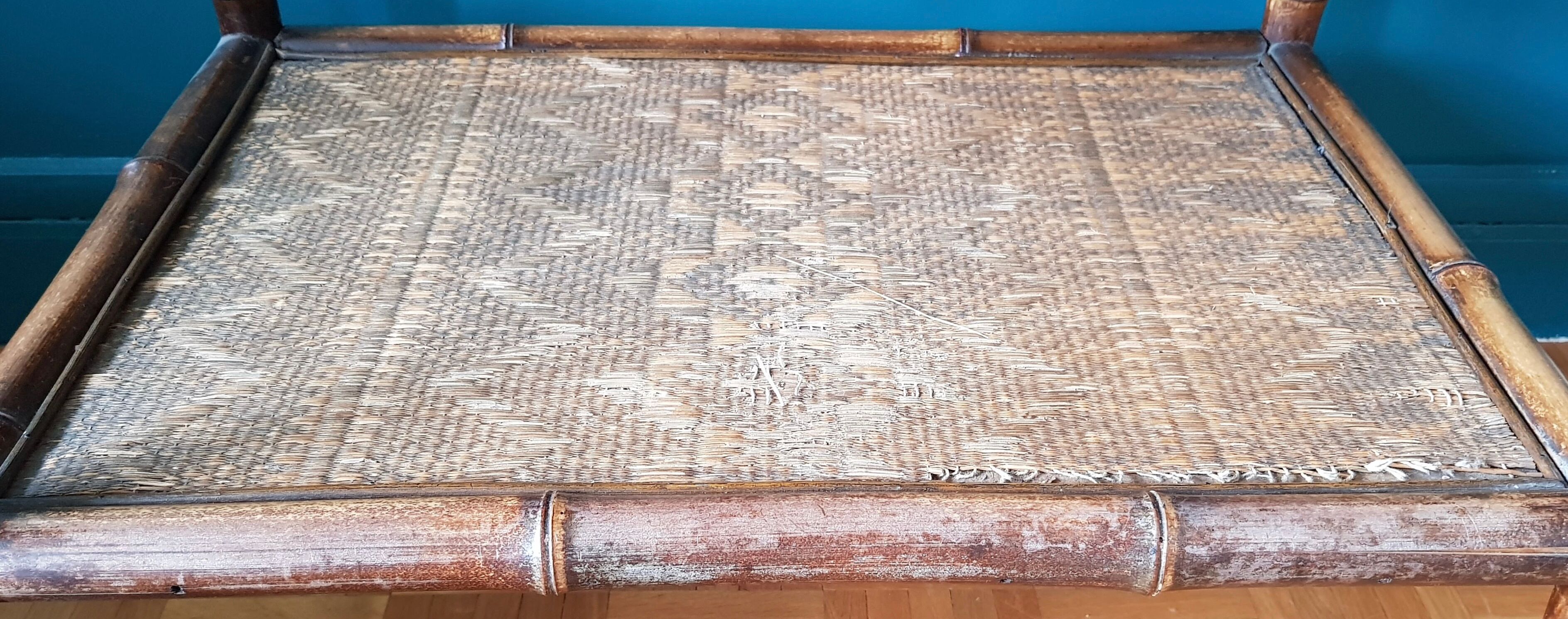 Console en rotin et bambou