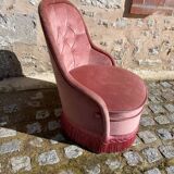 Pink velvet armchair